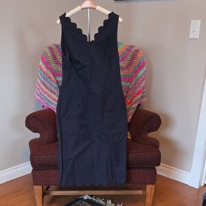 Banana Republic Chic Navy Scalloped Backless Dress